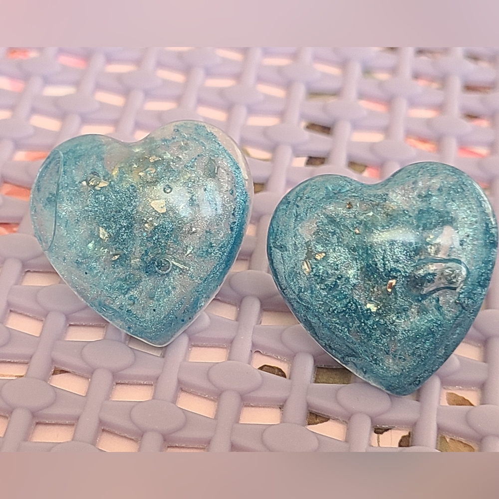 Blue Heart Earrings